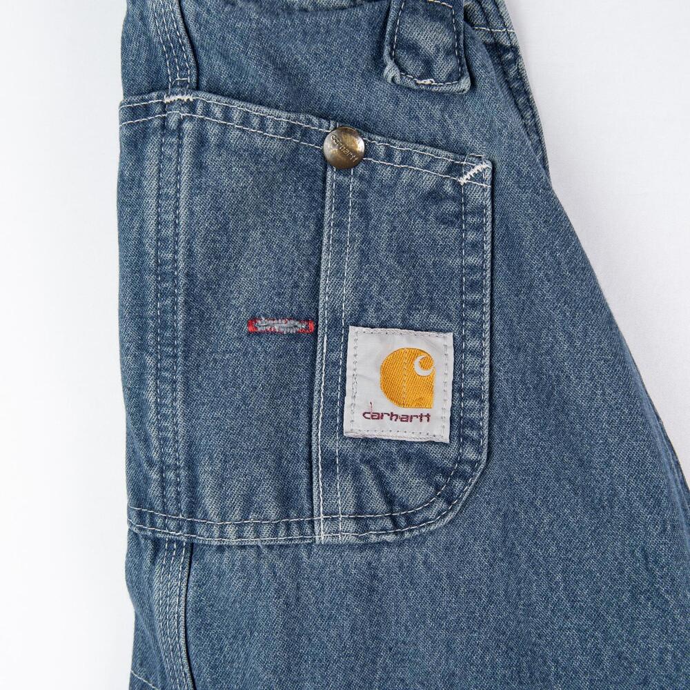 Carhartt Denim Overalls 40x30 Relaxed Fit Blue Workwear Bib Dungarees R07 DST - Picture 4 of 8